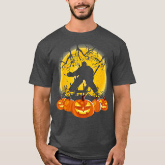 Hockey Goalie Pumpkin Halloween T-Shirt