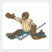 Hockey Goalie Quadratischer Aufkleber (Vorderseite)