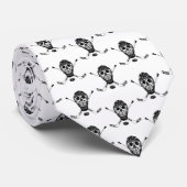 Hockey Goalie Skull and Sticks Tie Krawatte (Gerollt)