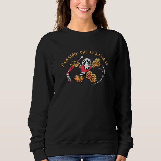 Hockey Goalie Small Rette Flashin' The Leather Glo Sweatshirt (Vorderseite)