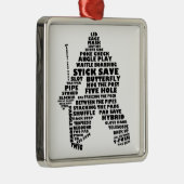Hockey Goalie Text Art Silbernes Ornament (Rechts)