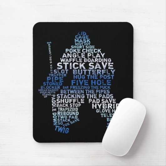 Hockey Goalie Text Mousepad (Mit Mouse)