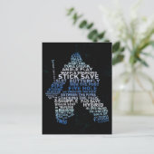Hockey Goalie Text Post Card Postkarte (Stehend Vorderseite)