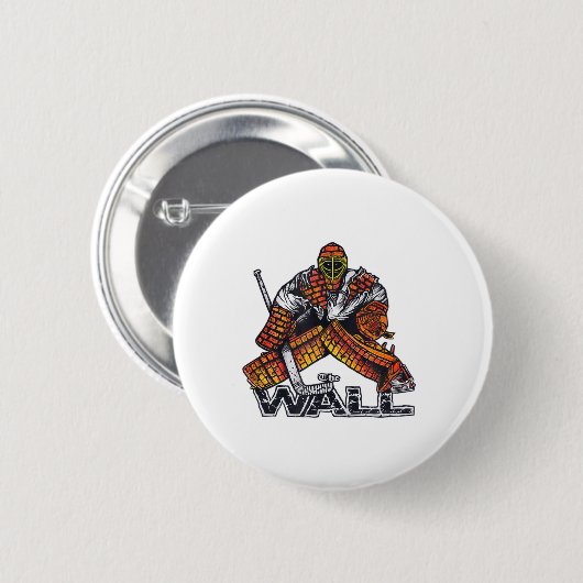 Hockey Goalie THE WALL-Torting Button (Vorne & Hinten)