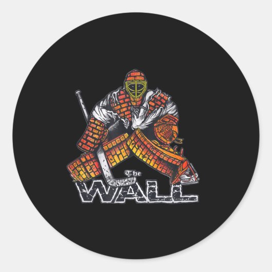 Hockey Goalie THE WALL-Torting Runder Aufkleber (Vorderseite)