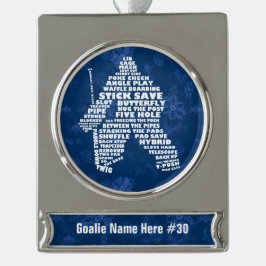 Hockey Goalie Typografie Custom Xmas Ornament
