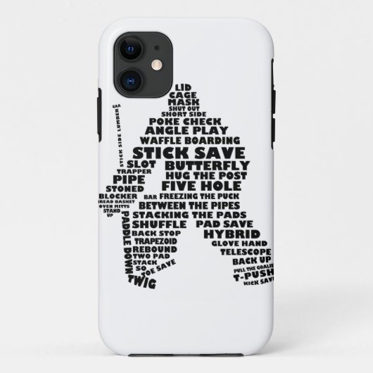 Hockey Goalie Typografie Handy Case (Rückseite)