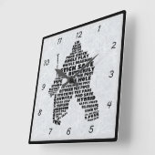 Hockey Goalie Typografie Wall Clock Quadratische Wanduhr (Winkel)