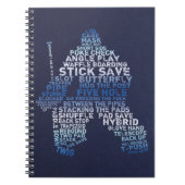 Hockey Goalie Typografy Notebook Notizblock (Vorderseite)