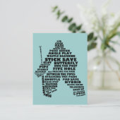 Hockey Goalie Typografy Postcard Postkarte (Stehend Vorderseite)