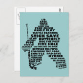 Hockey Goalie Typografy Postcard Postkarte (Vorne/Hinten)