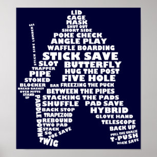 Hockey Goalie Typografy Poster