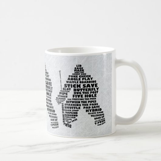 Hockey Goalie Typografy Tasse (Rechts)