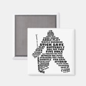 Hockey Goalie Typography Magnet (Vorderseite/Rückseite)