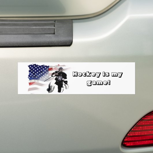 Hockey Goalie und US Flag Car Autoaufkleber (Auf Auto)