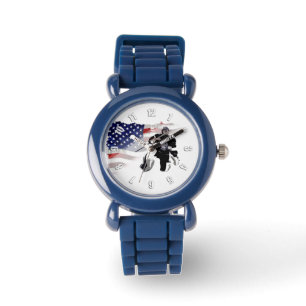Hockey Goalie und US-Flagge Armbanduhr