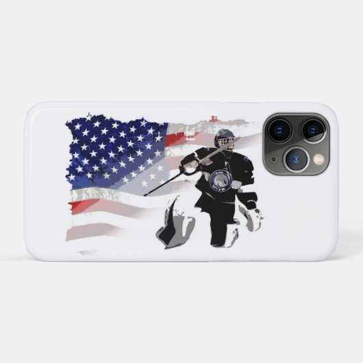 Hockey Goalie und US-Flagge Case-Mate iPhone Hülle (Rückseite (Horizontal))
