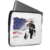 Hockey Goalie und US-Flagge Laptopschutzhülle (Vorne Rechts)