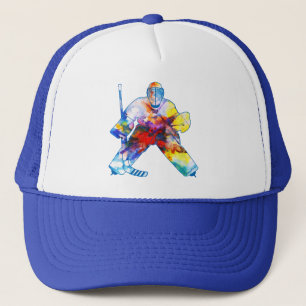 Hockey Goalie Watercolor Cap bringen Truckerkappe