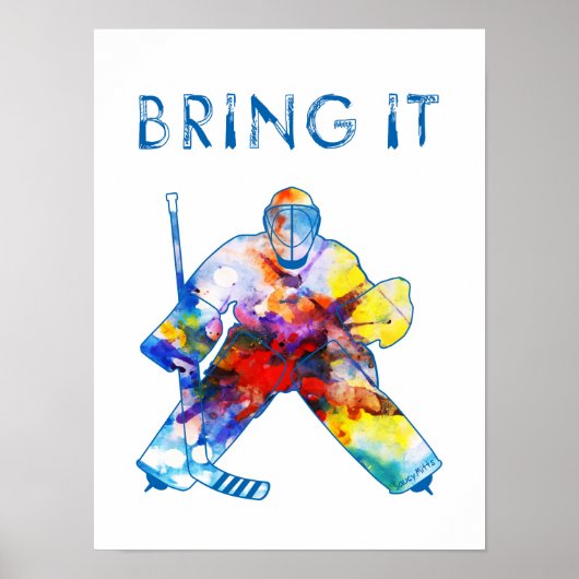 Hockey Goalie Watercolor Poster (Vorne)