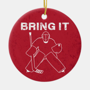 Hockey Goalie Weihnachtsbaumschmuck mitbringen Keramikornament