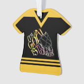 Hockey Goalie Word Art Mask Customizable Jersey Ornament (Vorderseite)