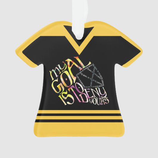 Hockey Goalie Word Art Mask Customizable Jersey Ornament (Vorderseite)