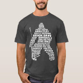 Hockey Goalie Word Art mit Name & Nummer T-Shirt (Vorderseite)