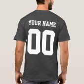 Hockey Goalie Word Art mit Name & Nummer T-Shirt (Rückseite)