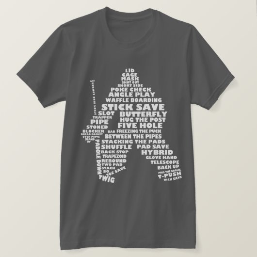 Hockey Goalie Word Art T - Shirt (Design vorne)