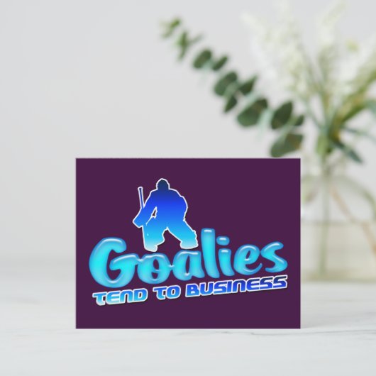 Hockey Goaltender Postkarten (Stehend Vorderseite)