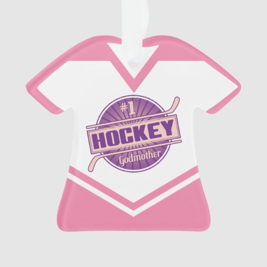 Hockey Godmutter Name & Number Jersey Ornament (Vorderseite)