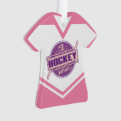 Hockey Godmutter Name & Number Jersey Ornament (Vorderseite)