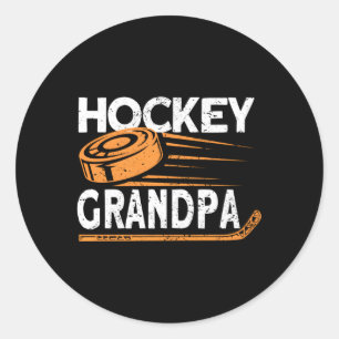 Hockey Grandpa Hockey Player Eishockey Runder Aufkleber