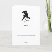 Hockey Greeting Card Center Player - "Play to Win" Karte (Rückseite)