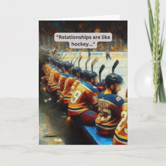 Hockey Greeting Card Funny - "Line Change" Karte (Vorderseite)