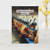 Hockey Greeting Card Funny - "Line Change" Karte (Gelbe Blume)