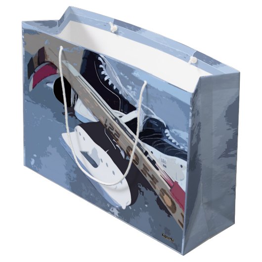 Hockey Große Geschenktüte (Rückseite Schrägansicht)
