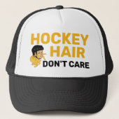 Hockey Hair Don't Care Blonde Hair Trucker Hat Truckerkappe (Vorderseite)
