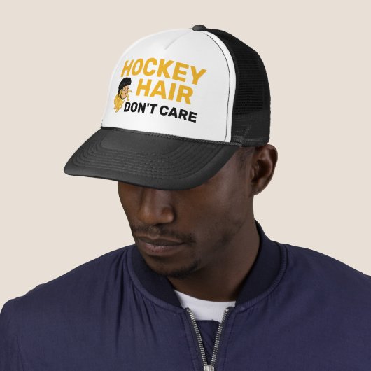 Hockey Hair Don't Care Blonde Hair Trucker Hat Truckerkappe (Beispiel)
