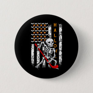 Hockey Halloween-Flagge Button