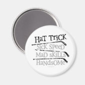 Hockey Hat Trick Magnet (Vorderseite/Rückseite)