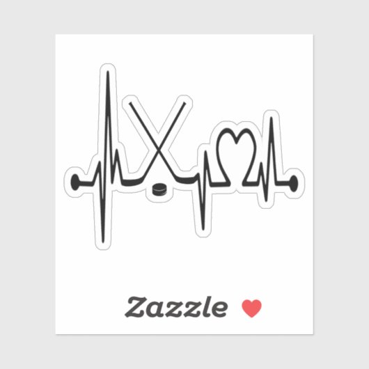 Hockey Heartbeat Aufkleber (Blatt)