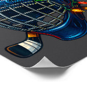 Hockey Helmet Christmas Lights Santa Hat Design Xm Poster (Ecke)