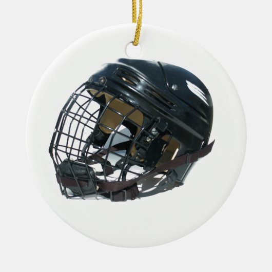 Hockey Helmet Keramik Ornament (Vorne)