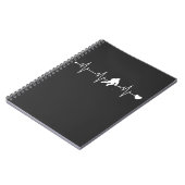 Hockey-Herzschlag-Impuls - lustiger Hockey-Spieler Notizblock (Linke Seite)