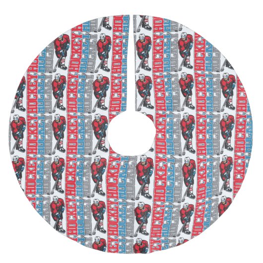 Hockey, Hockey, Hockey Polyester Weihnachtsbaumdecke (Vorderseite)