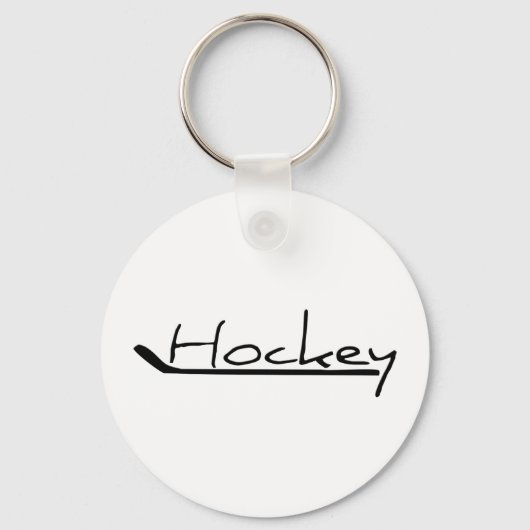 Hockey - Hockey mit Hockeyschläger Schlüsselanhänger (Vorderseite)