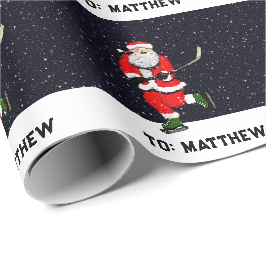 Hockey Holiday-Geschenk Geschenkpapier (Rolleneckpunkt)