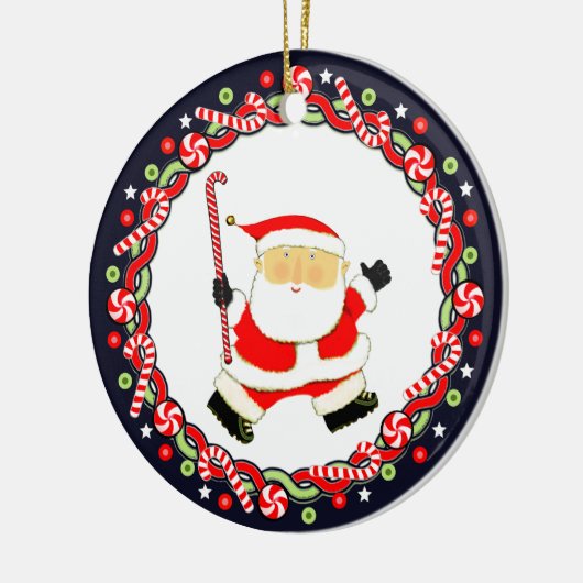 Hockey Holiday Geschenk Keramik Ornament (Links)